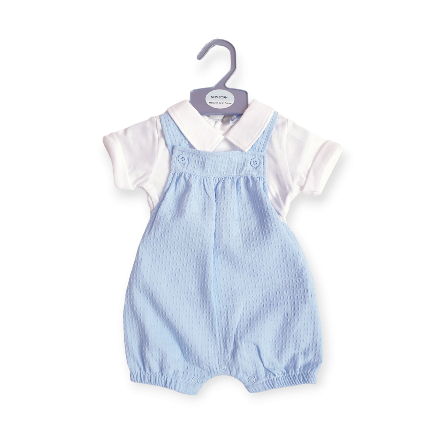 Baby Boys Blue Short Dungaree Set