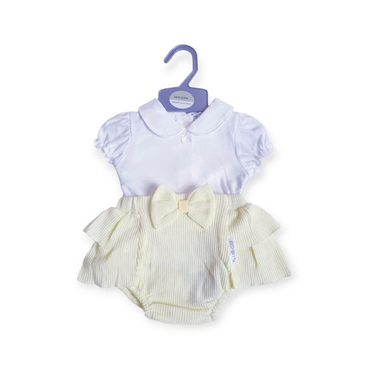 Baby Girls Lemon Bow Frilly Bum Jam Pants Set