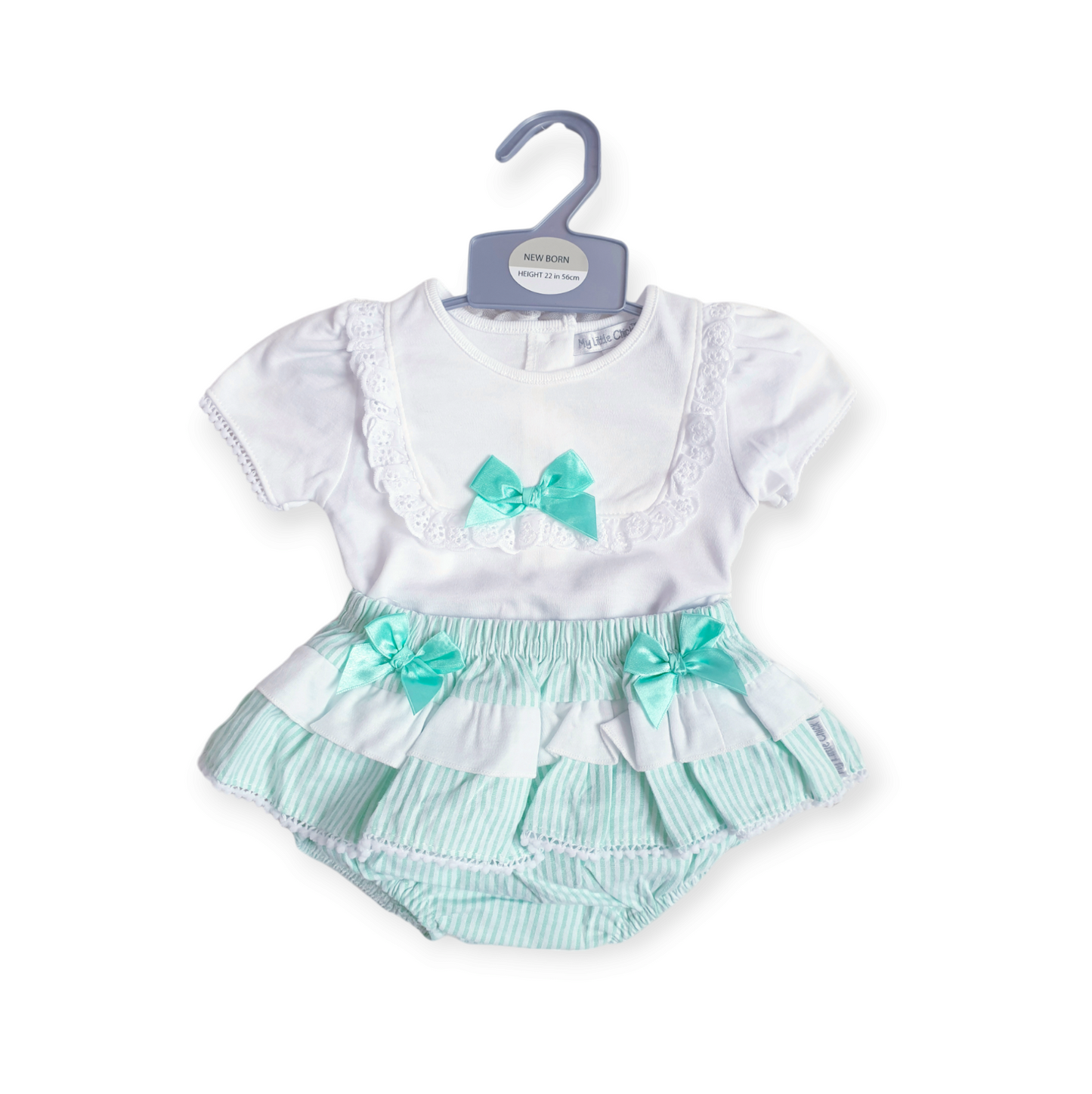 Baby Girls Mint Skirt Jam Pants Set