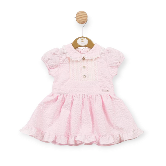 Girl Pink Mintini Floral Smocked Dress