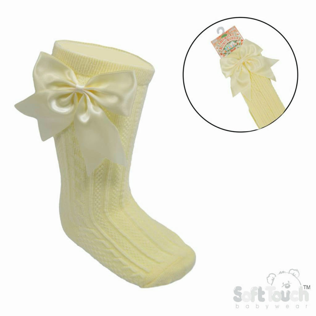 Lemon Knee High Bow Socks