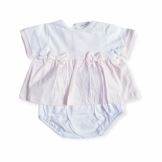 Baby Girls Checked Bows Jam Set