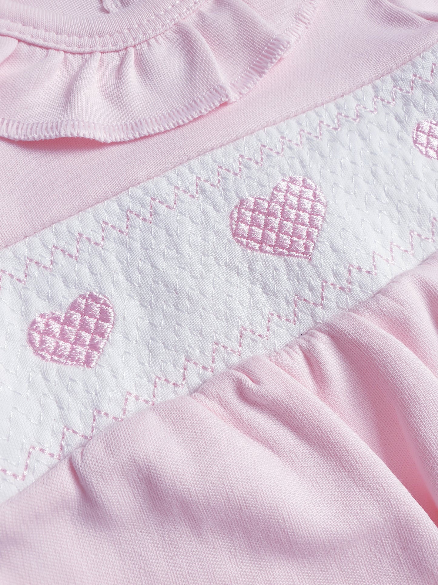 Baby Girls Pink Hearts Babygrow & Hat