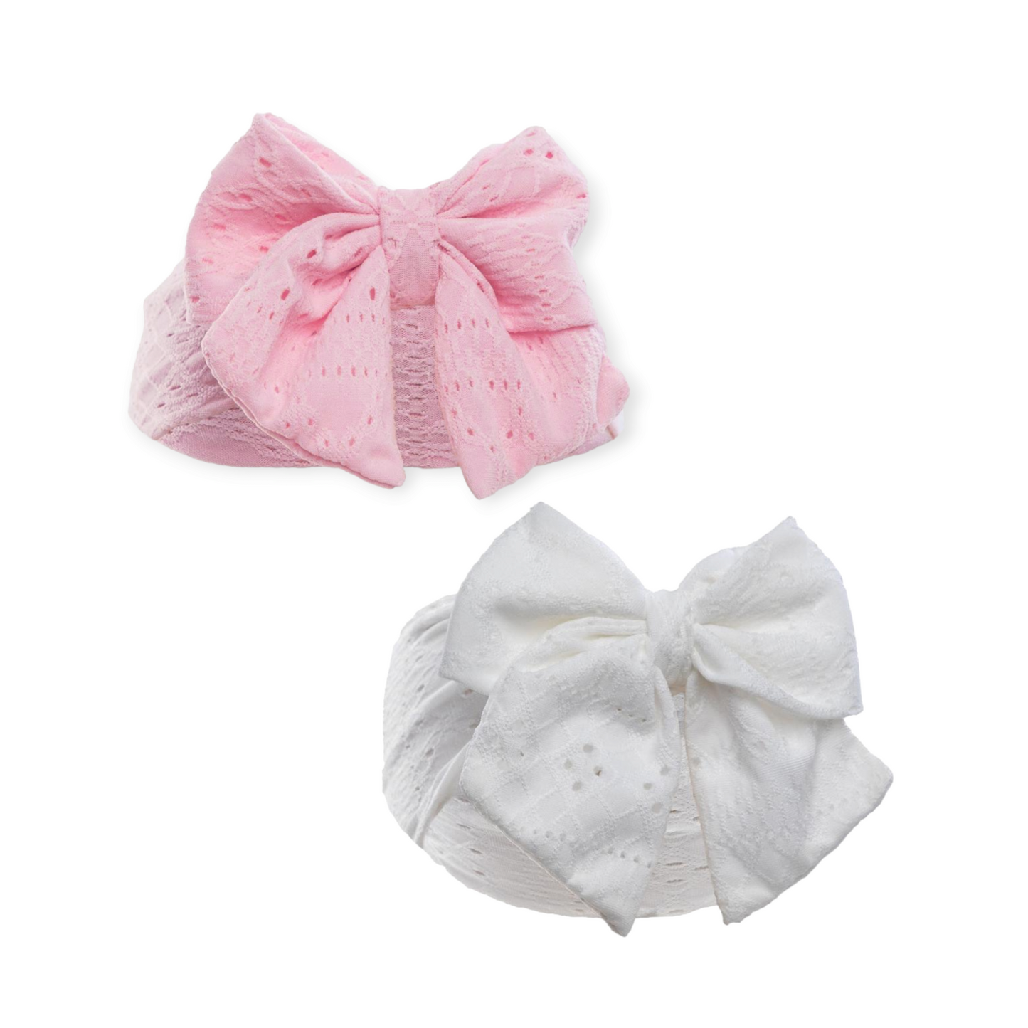 Baby Girls White/Pink Large Bow Headband