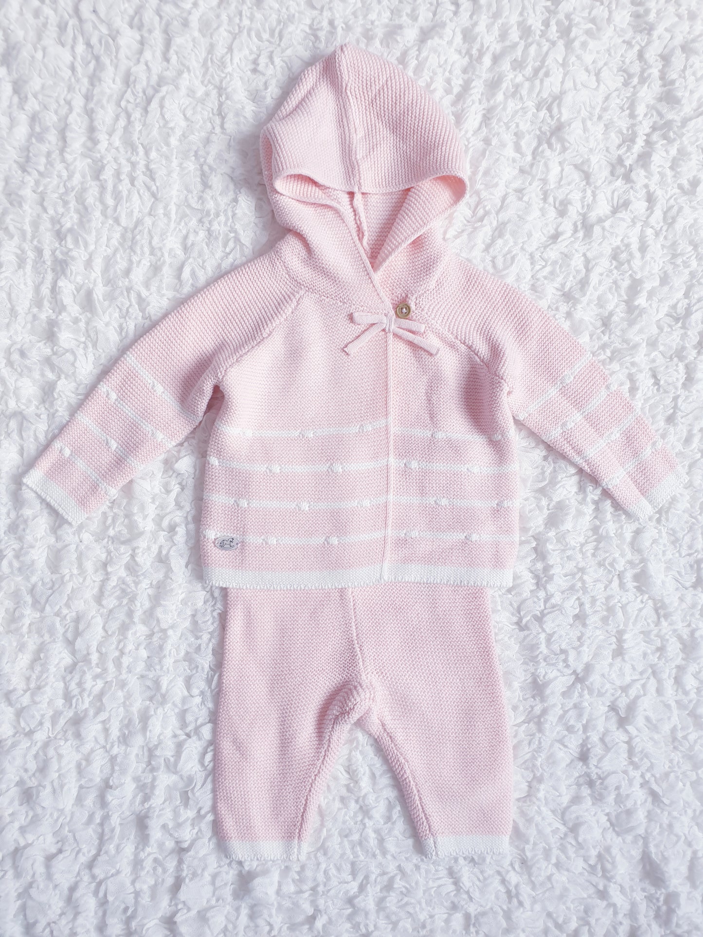 Baby Girls Pink Knitted Cardigan Set