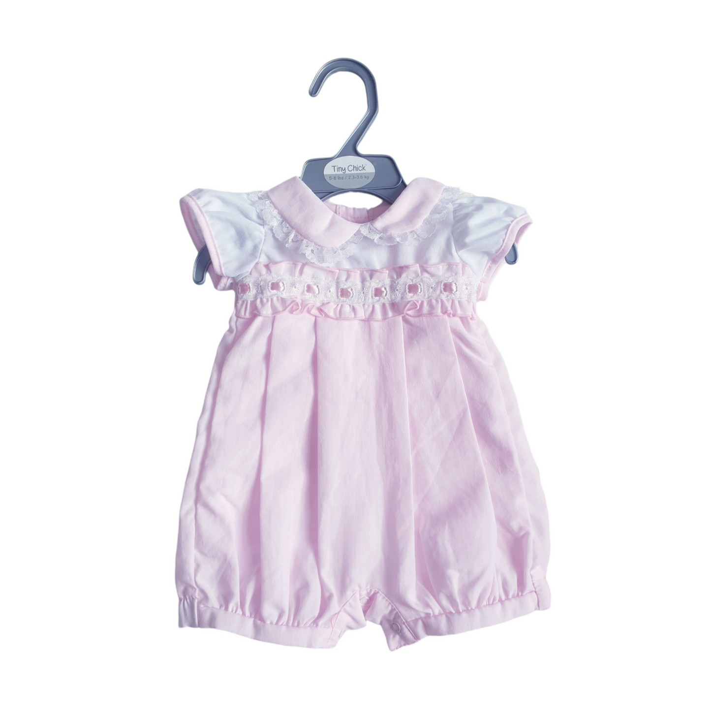 Baby Girls Pink Ribbon Slot Romper