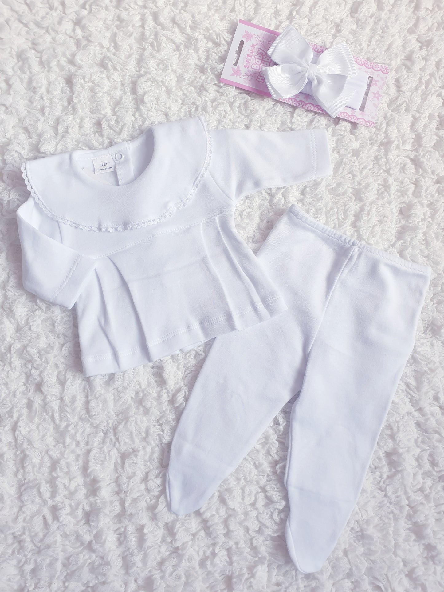 Baby Girls Spanish White Frilly Collar Set