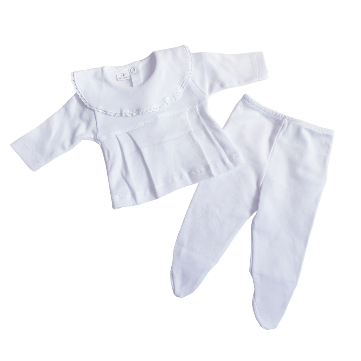 Baby Girls Spanish White Frilly Collar Set