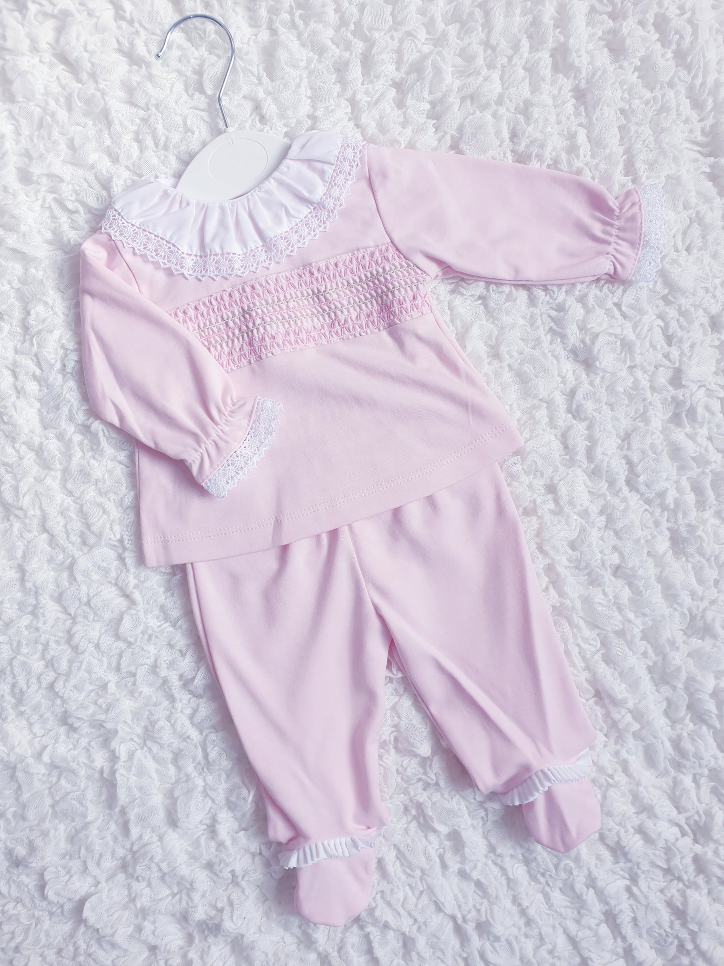 Baby Girls Pink Smocked 2 Piece Set