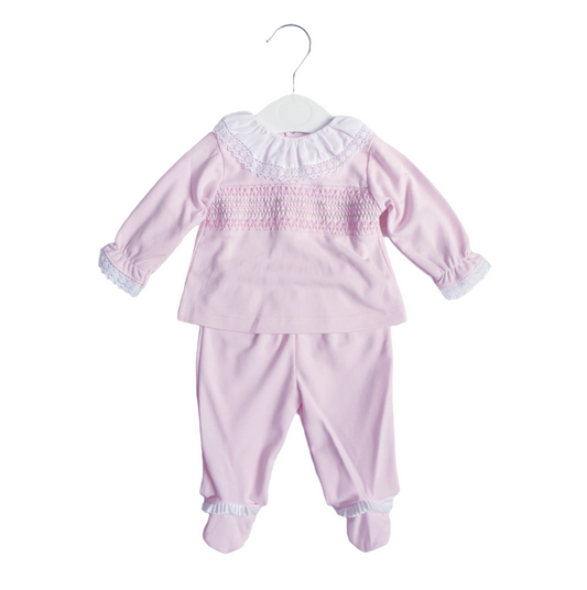 Baby Girls Pink Smocked 2 Piece Set