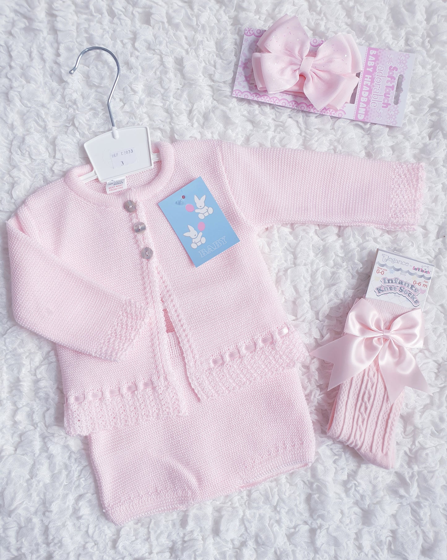 Baby Girls Pink Cardigan & Jam Pants Set