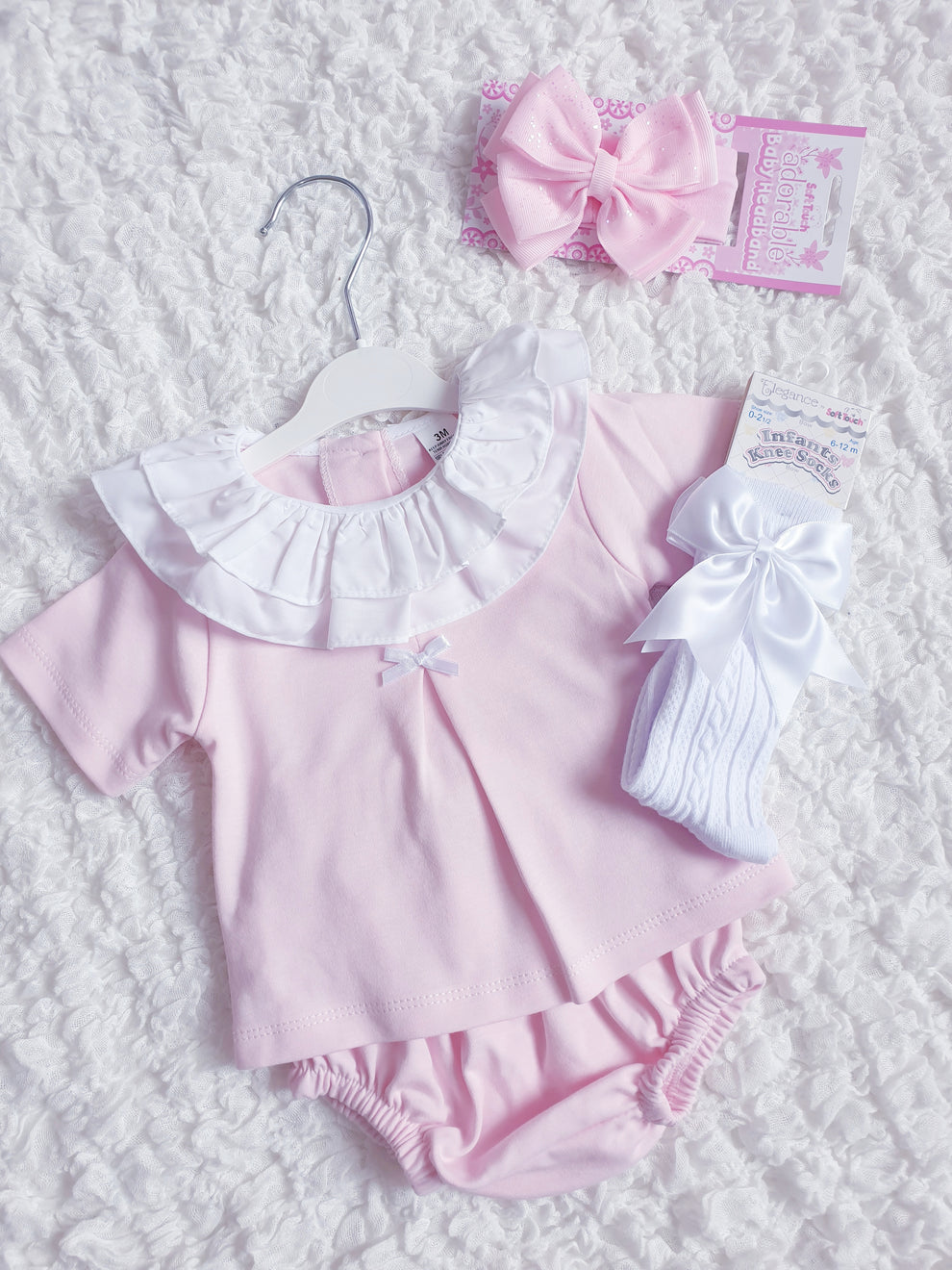 Baby Girls Spanish Frilly Collar Jam Set Pink Lemon Mint