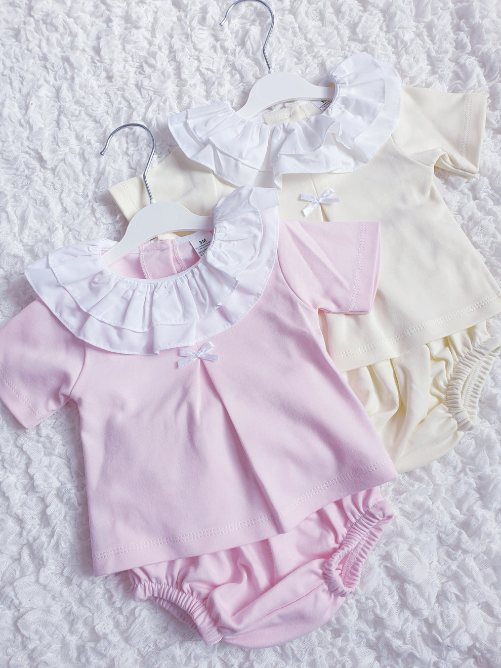 Baby Girls Spanish Frilly Collar Jam Set Pink Lemon Mint