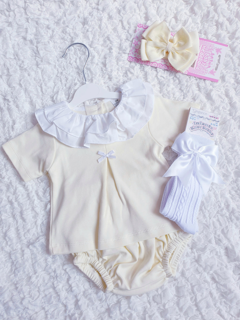 Baby Girls Spanish Frilly Collar Jam Set Pink Lemon Mint