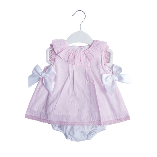 Baby Girls Pink Spanish Double Bow Dress