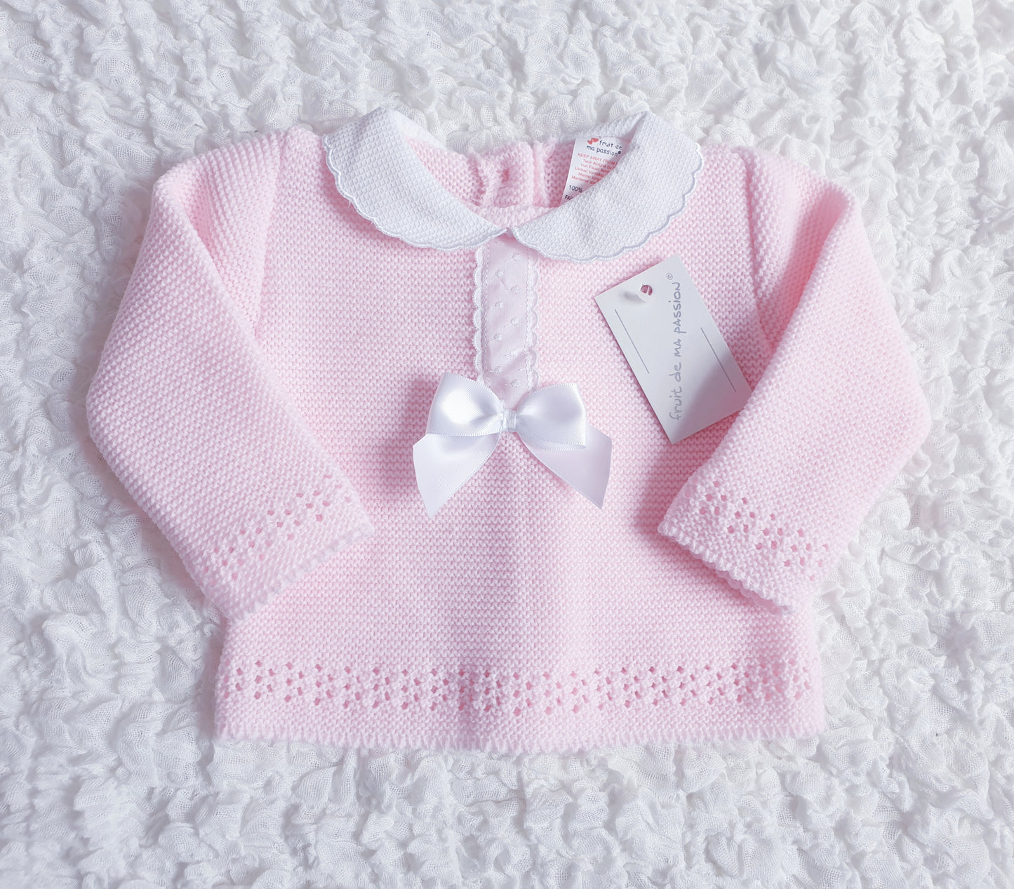 Baby Girls Spanish Pink Knitted 3 Piece Set