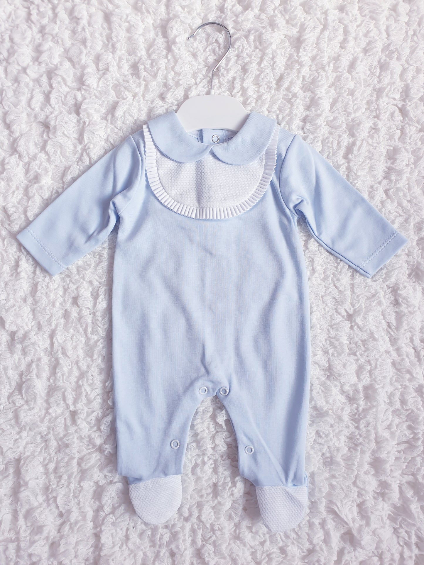 Baby Boys Blue Spanish Babygrow