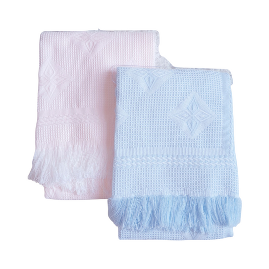 Baby Girls/Boys Spanish Pink/Blue Diamond Shawl Blanket