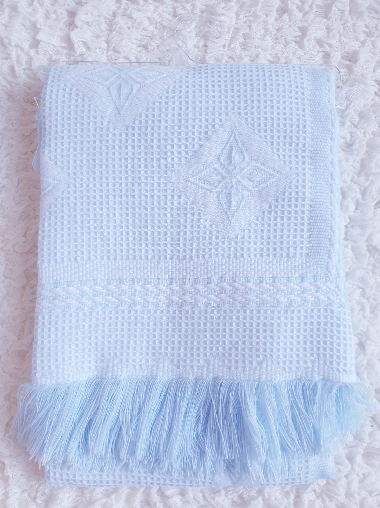 Baby Girls/Boys Spanish Pink/Blue Diamond Shawl Blanket