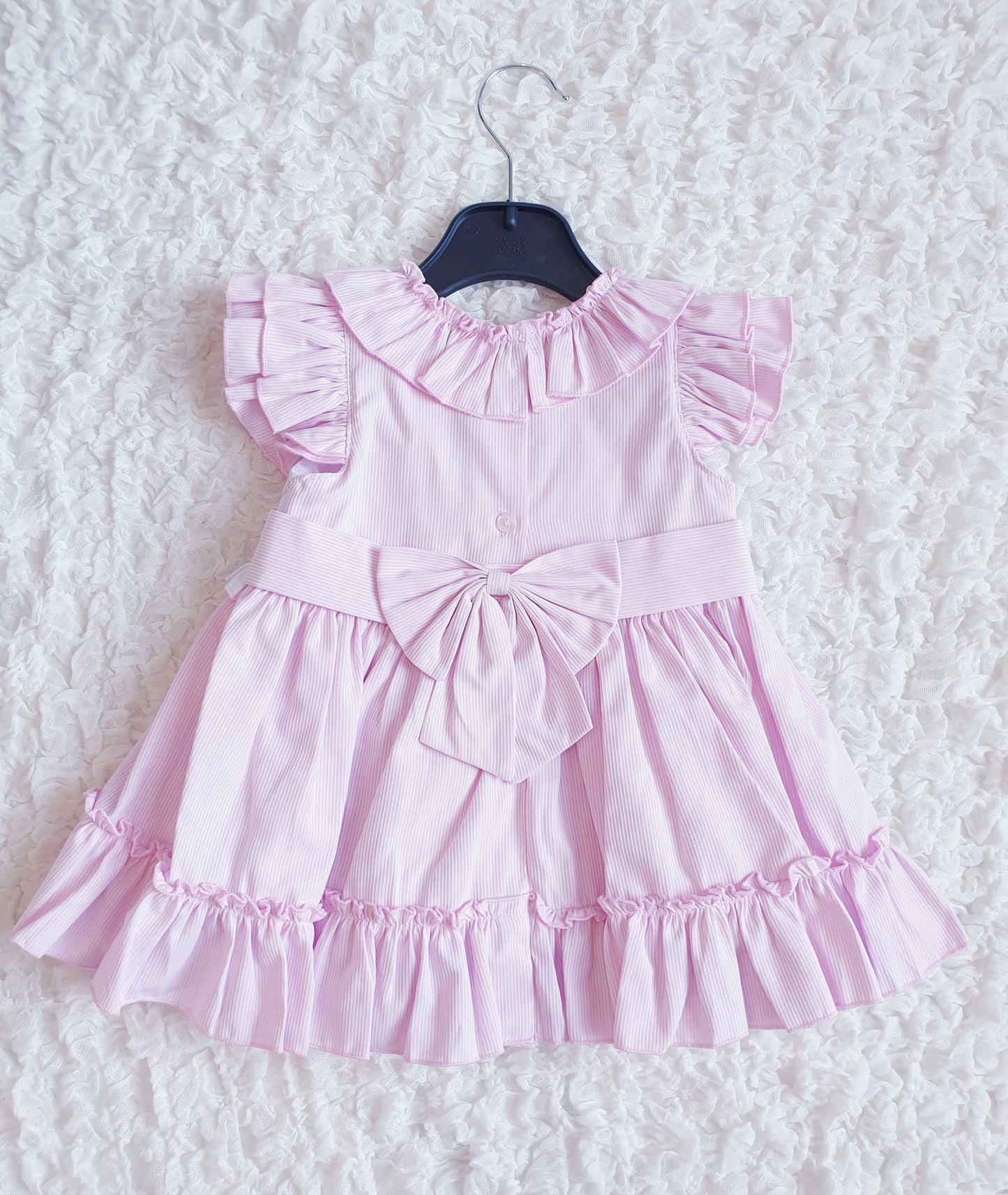 Girls Wee Me Pink/Blue Smocked Puff Ball Dress