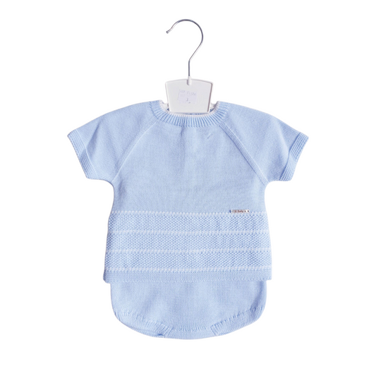 Baby Boys Spanish Knitted Blue Jam Pants Set
