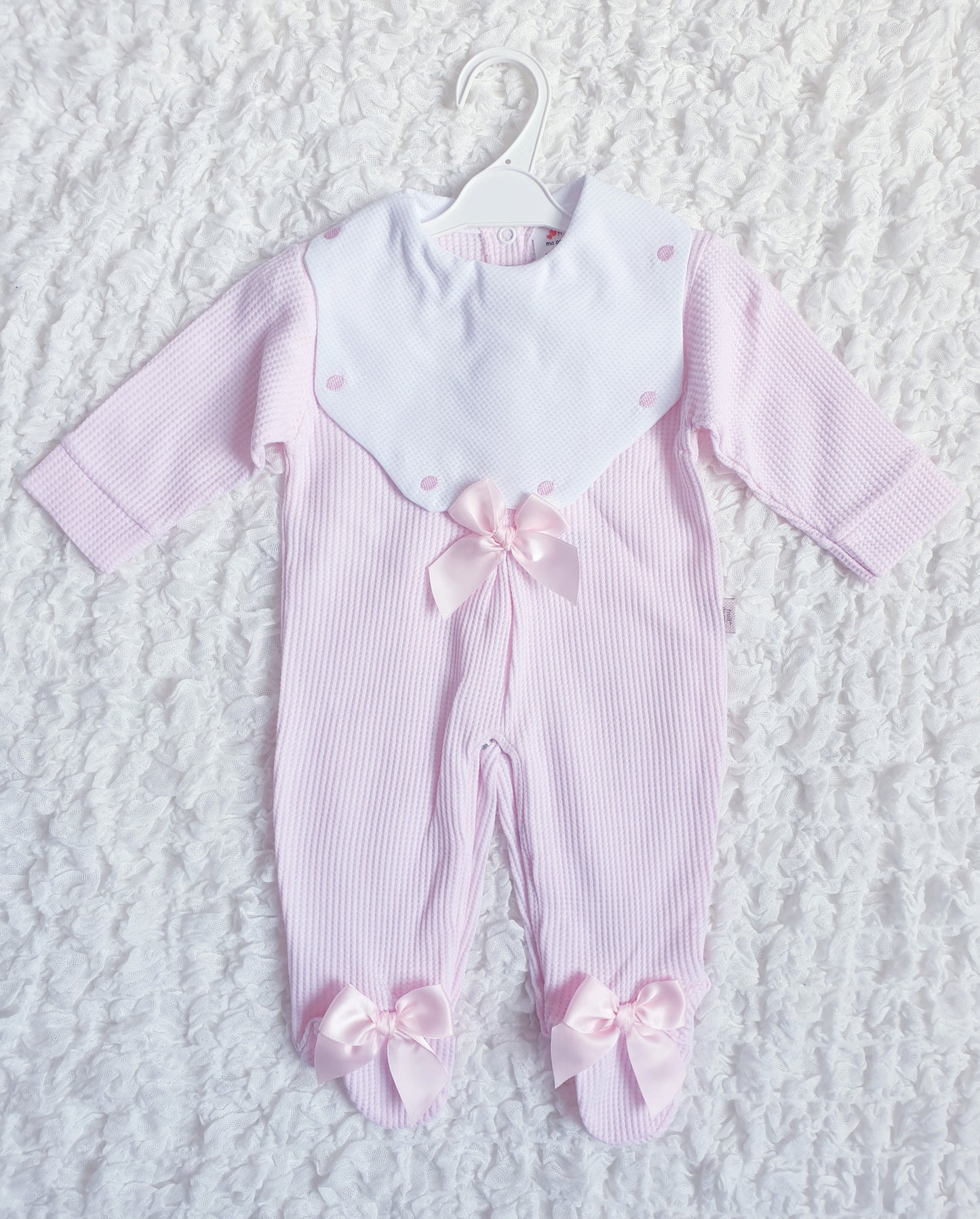 Baby Girls Spanish Ribbon Bow Babygrows