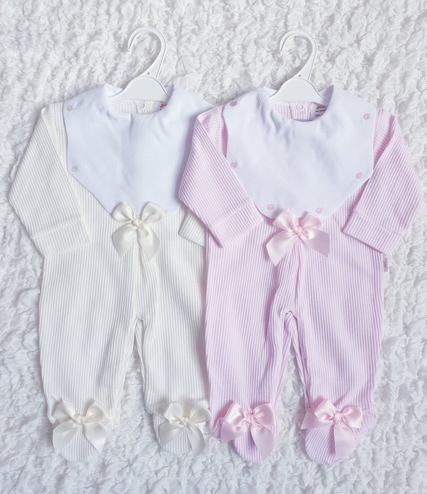 Baby Girls Spanish Ribbon Bow Babygrows