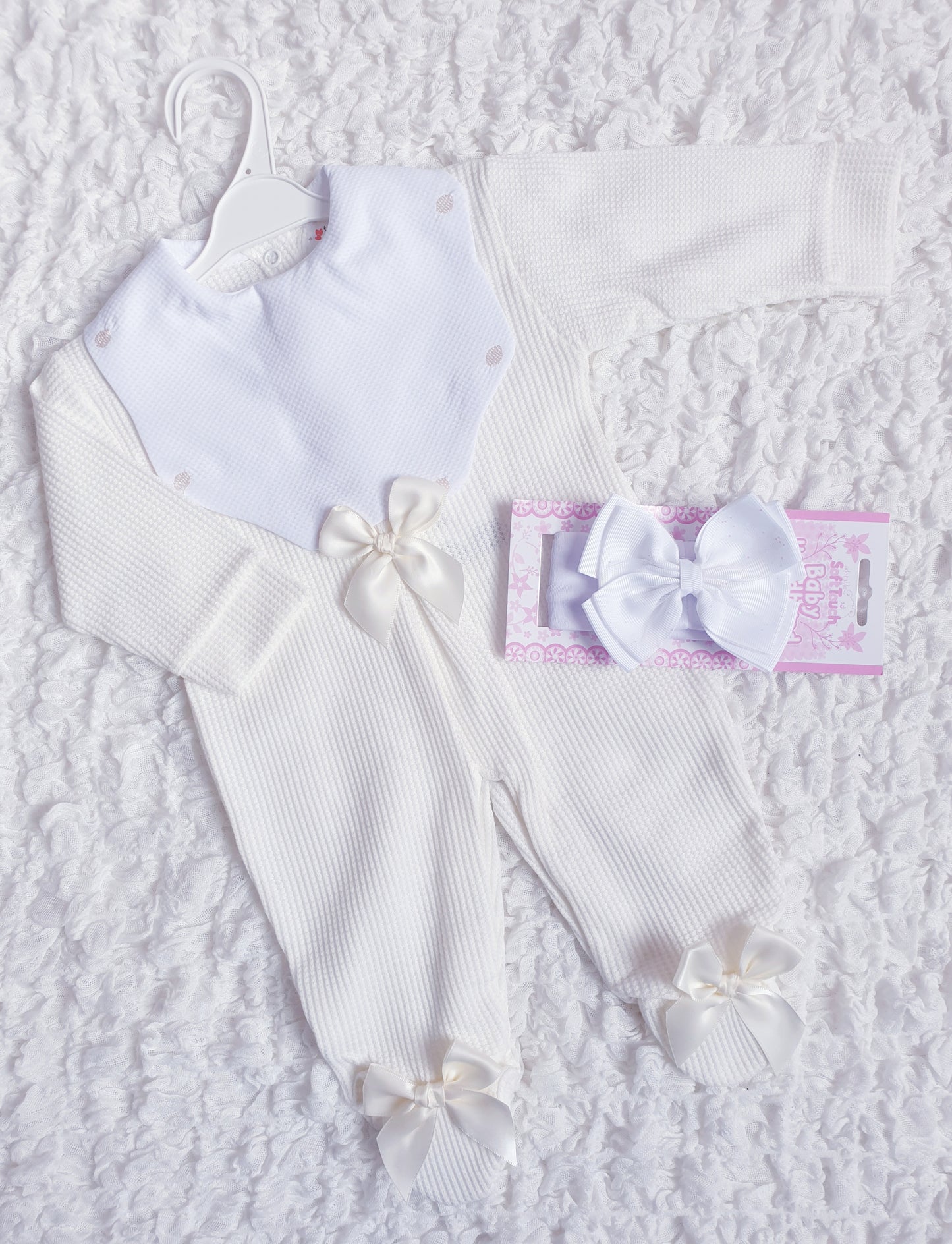 Baby Girls Spanish Ribbon Bow Babygrows