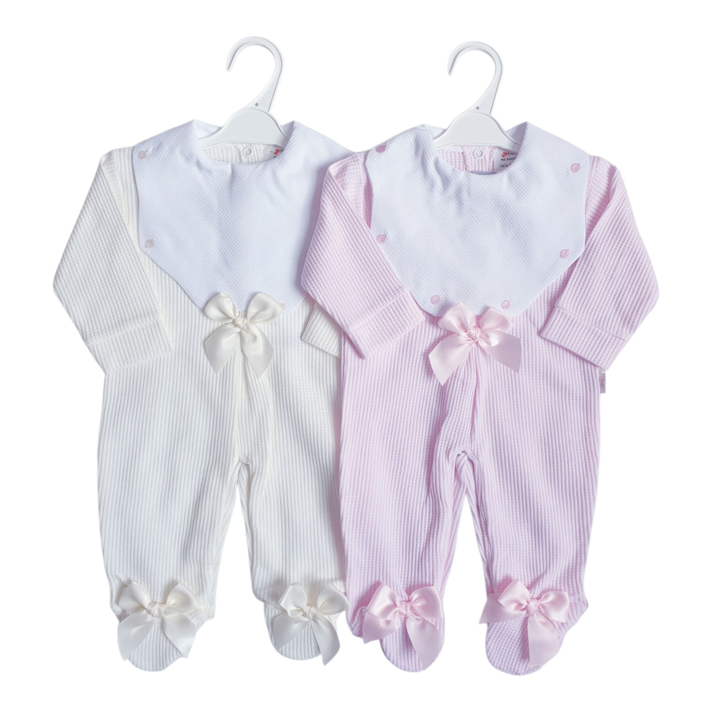 Baby Girls Spanish Ribbon Bow Babygrows