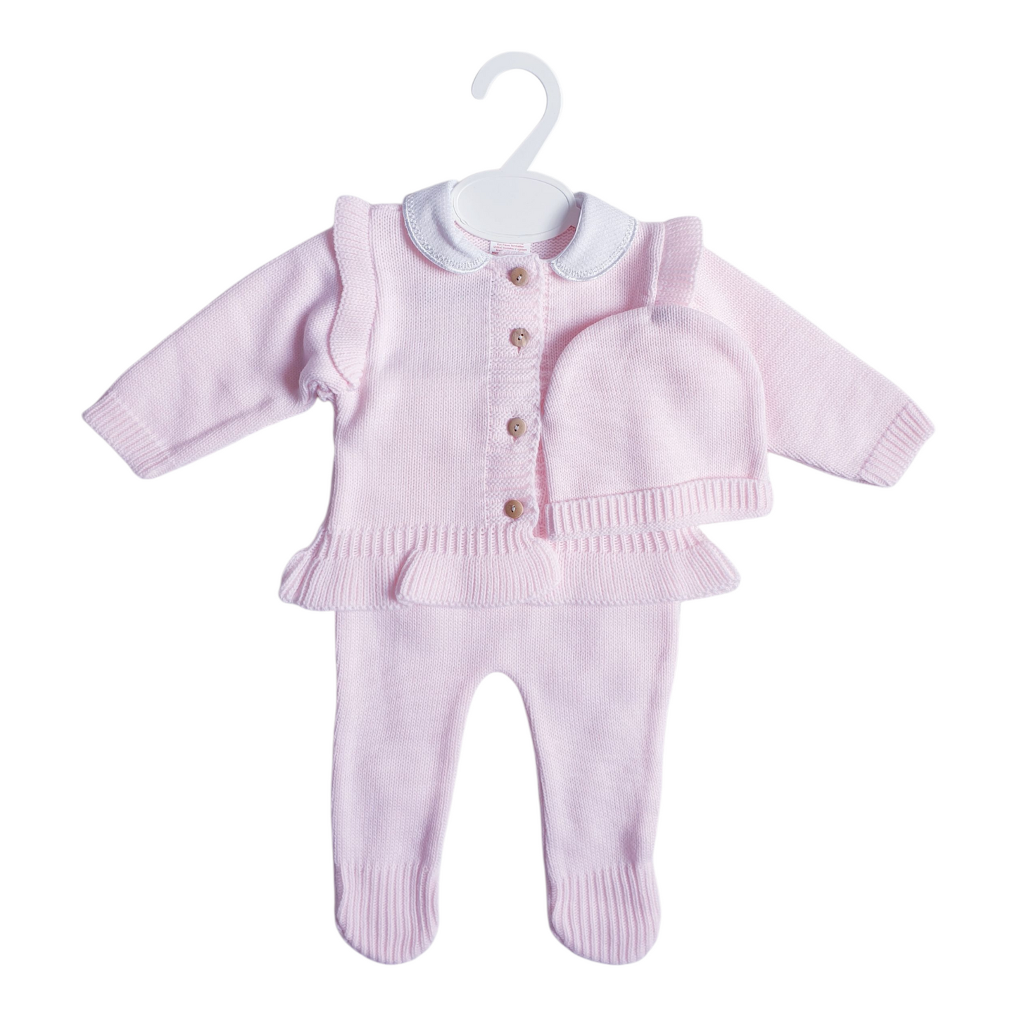 Baby Girls Pink Spanish Knitted Cardigan Set