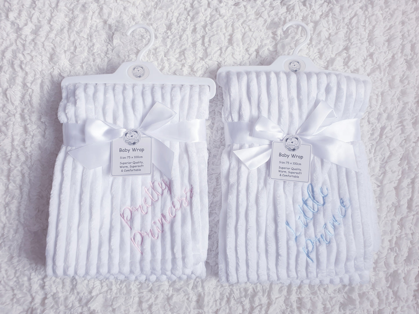 Baby Pretty Princess/Little Prince White Stripe Wrap/Blanket