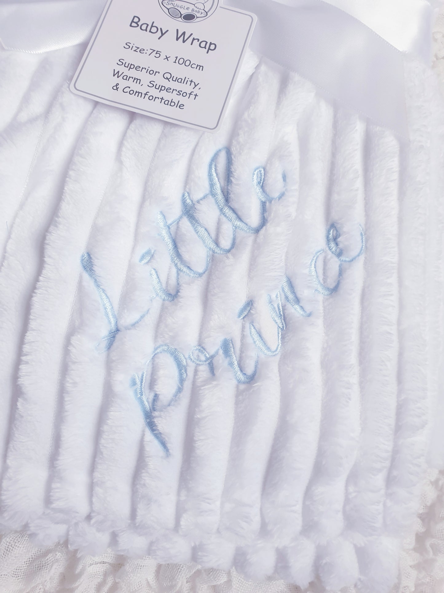 Baby Pretty Princess/Little Prince White Stripe Wrap/Blanket