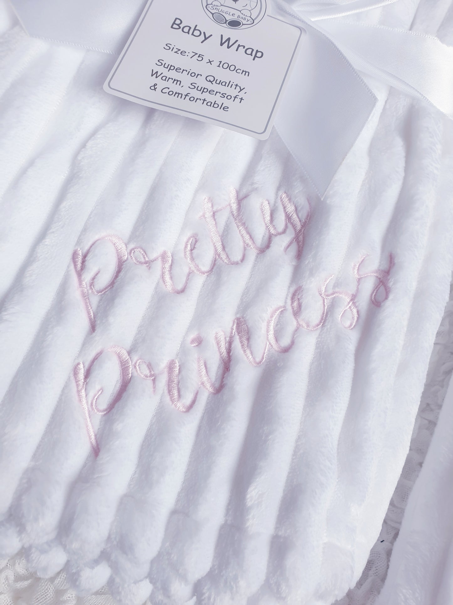 Baby Pretty Princess/Little Prince White Stripe Wrap/Blanket