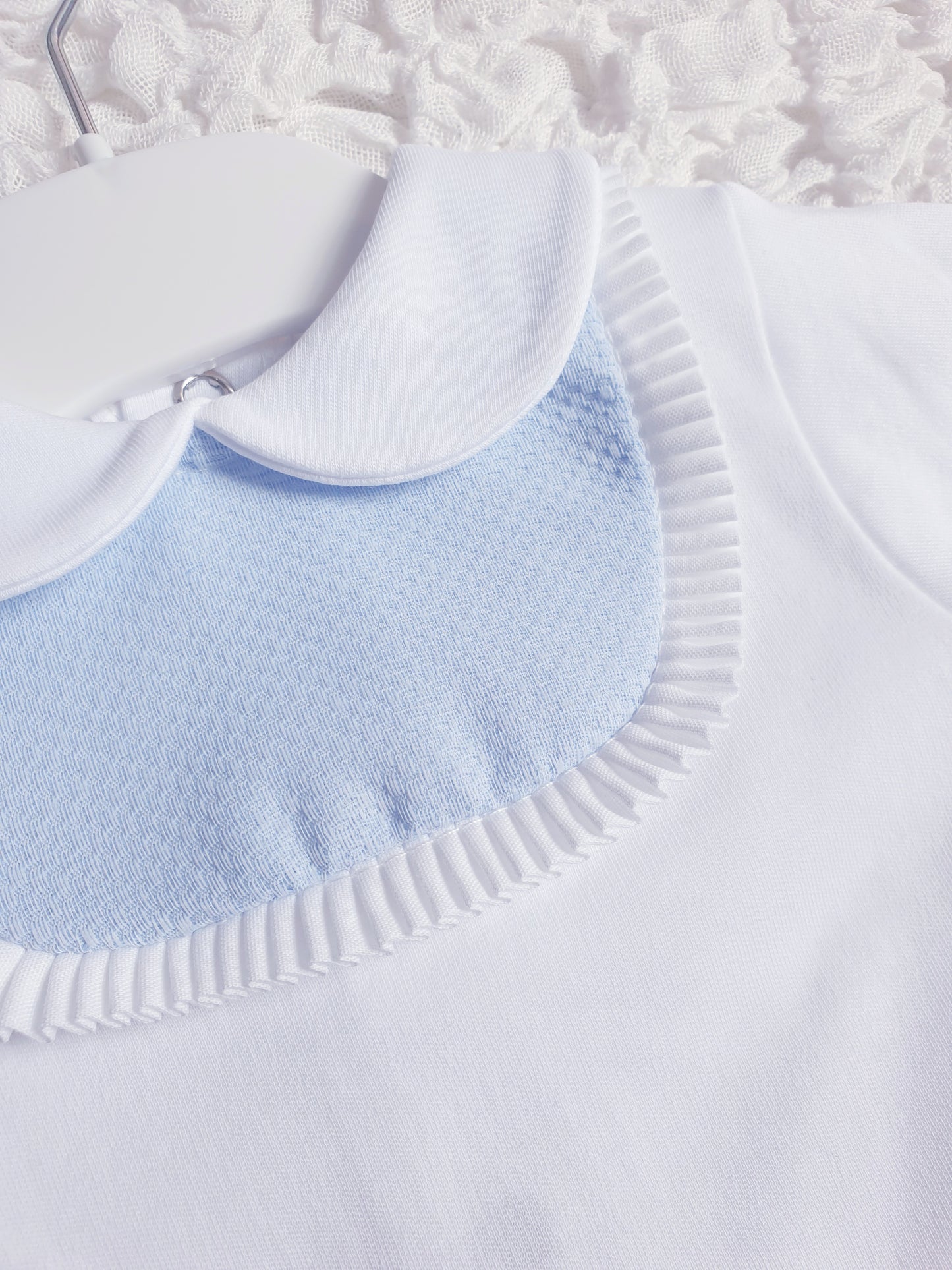 Baby Boys Blue/White Spanish Babygrow