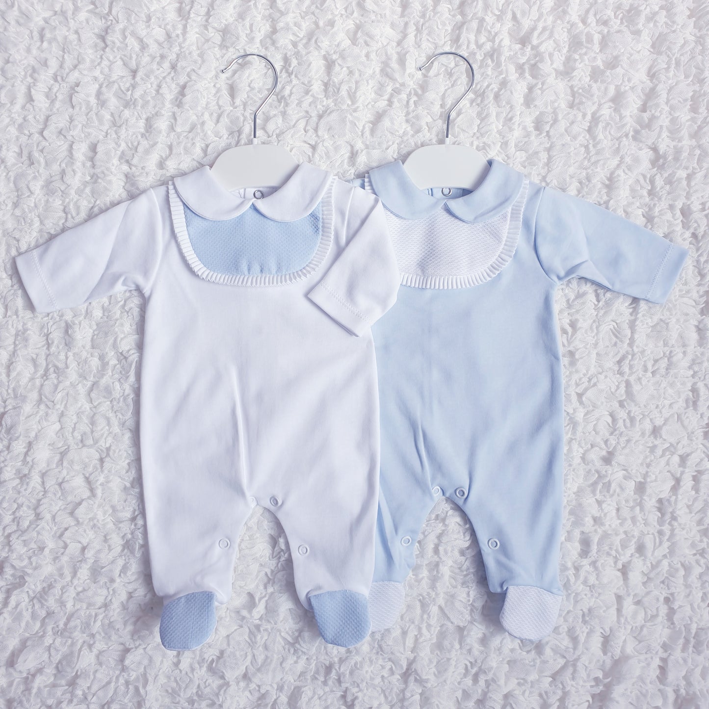 Baby Boys Blue/White Spanish Babygrow