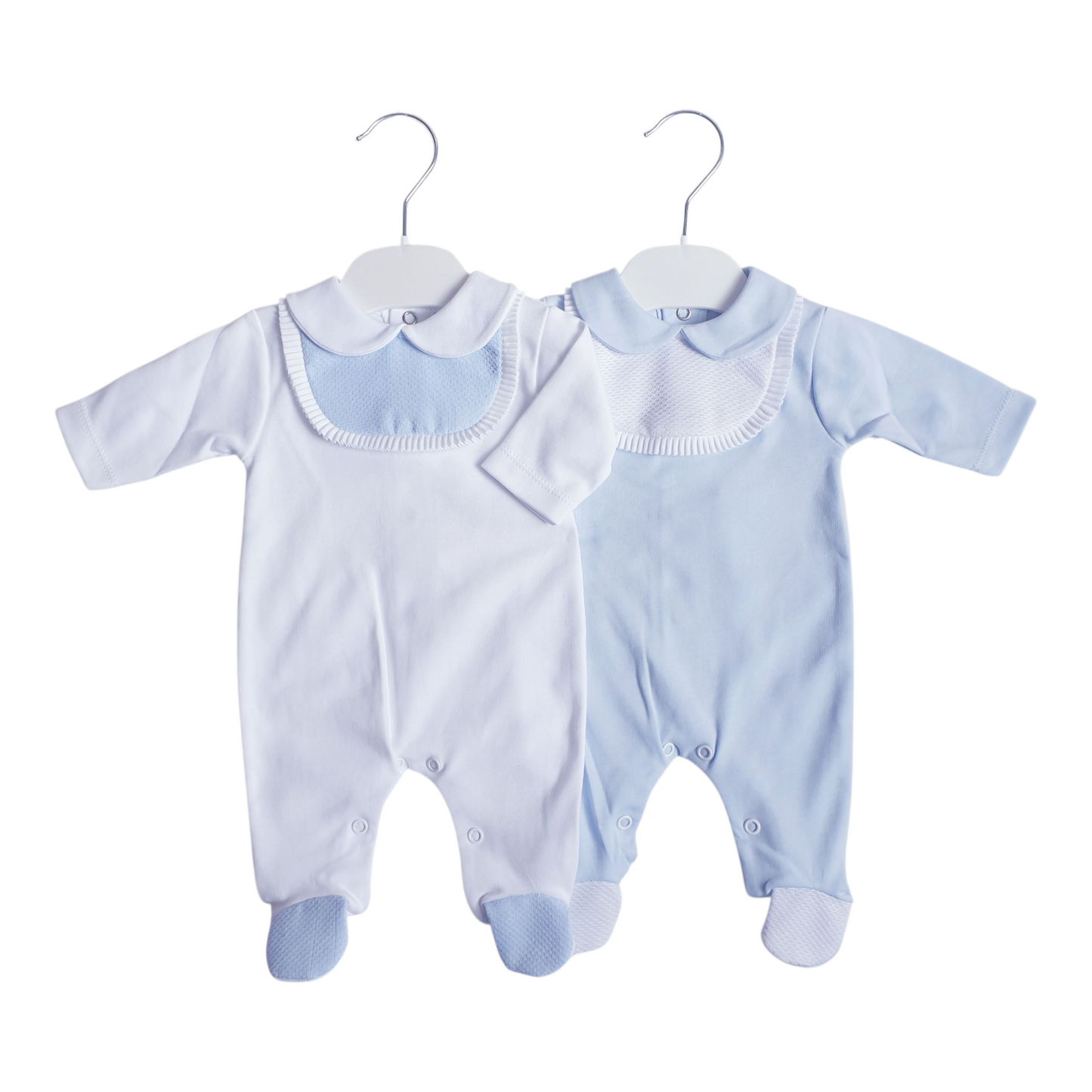 Baby Boys Blue/White Spanish Babygrow