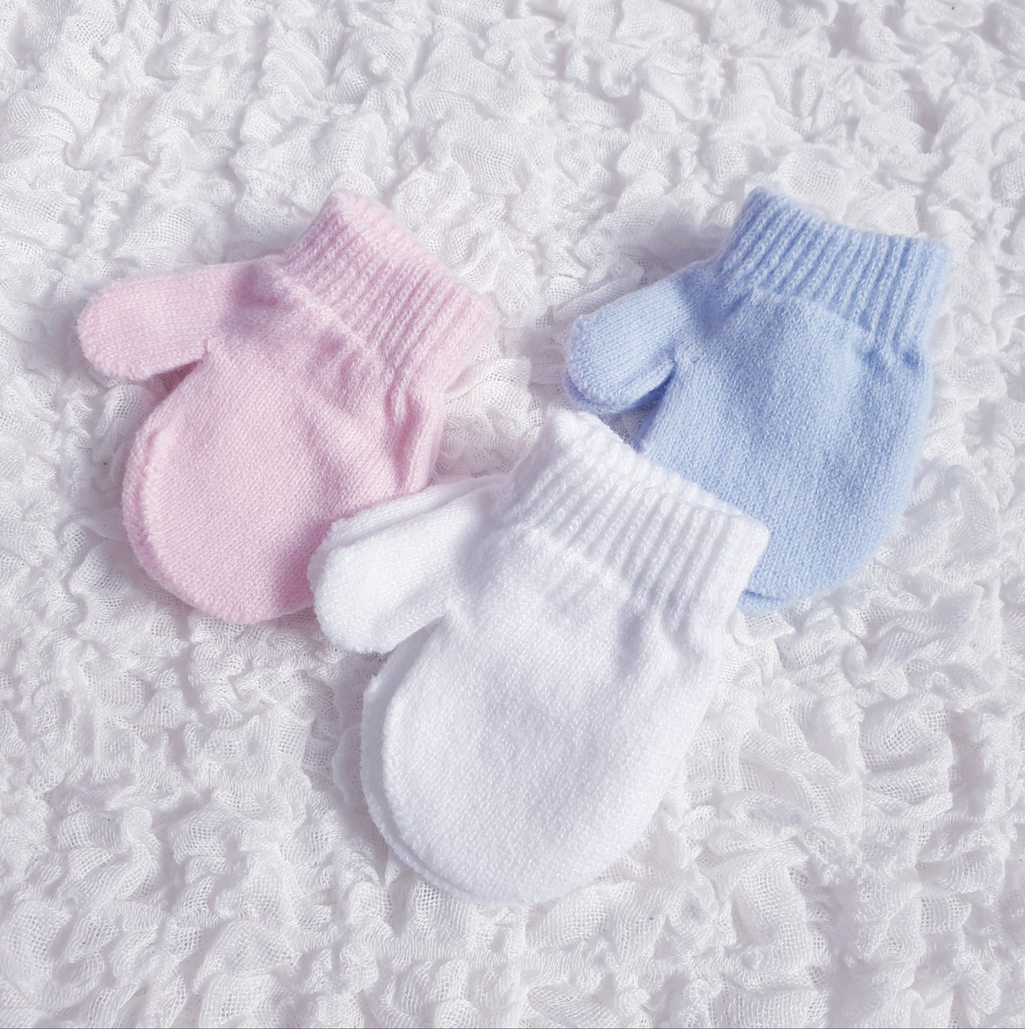 Pink/Blue/White Mittens