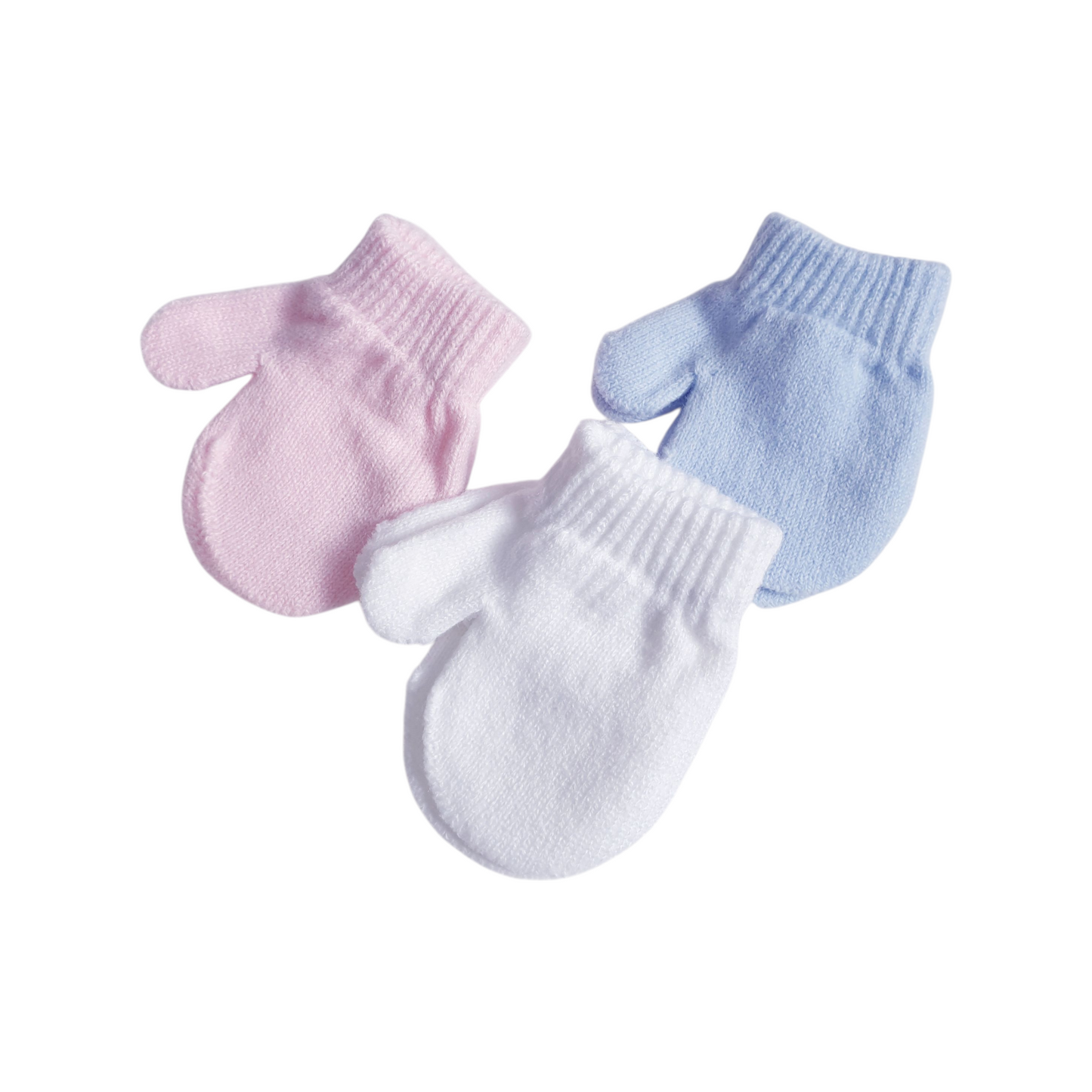 Pink/Blue/White Mittens