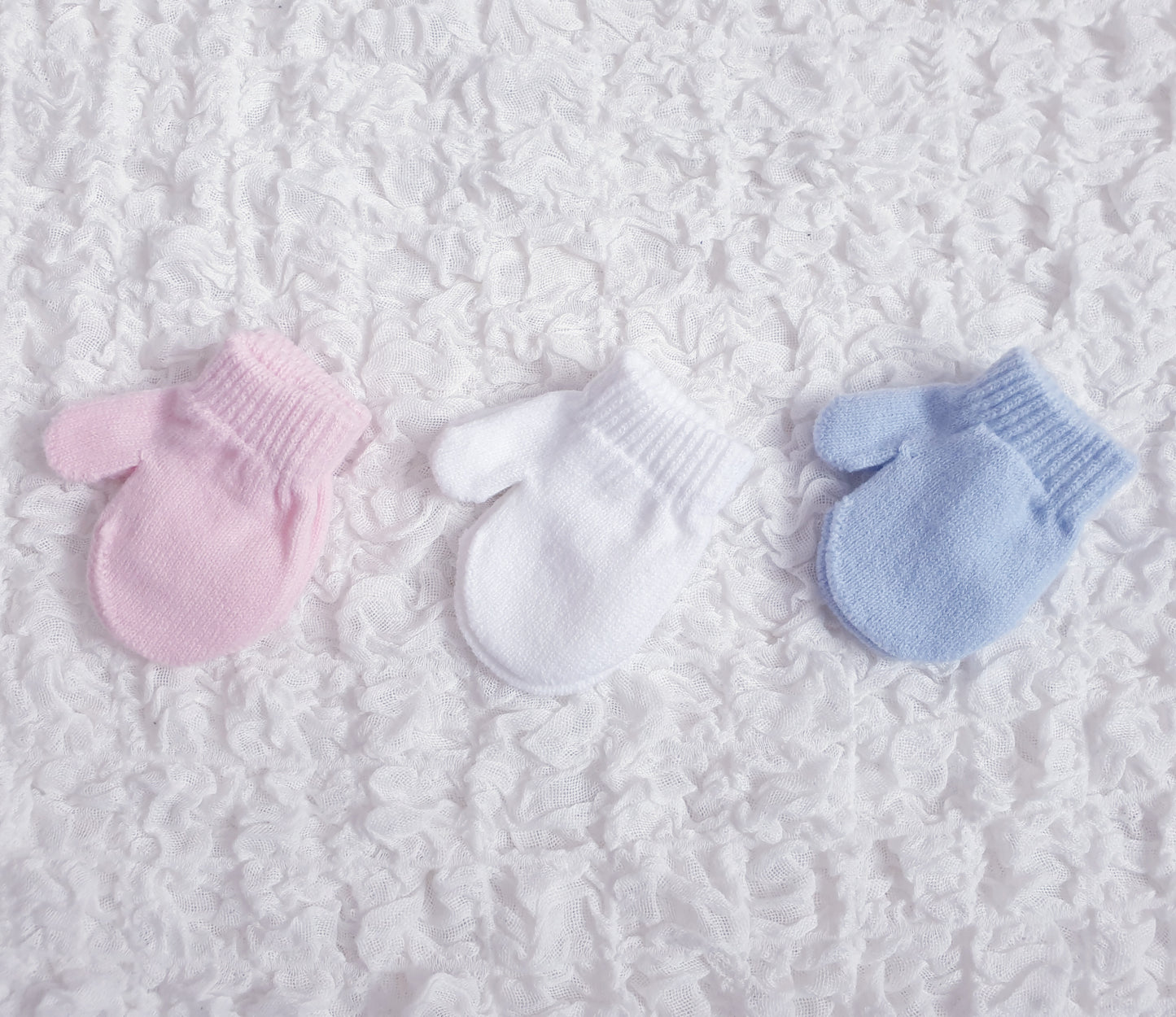 Pink/Blue/White Mittens