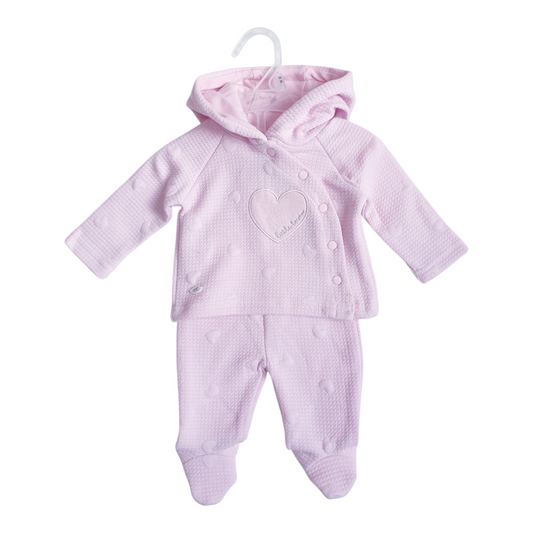 Baby Girls Pink Heart Jacket Set