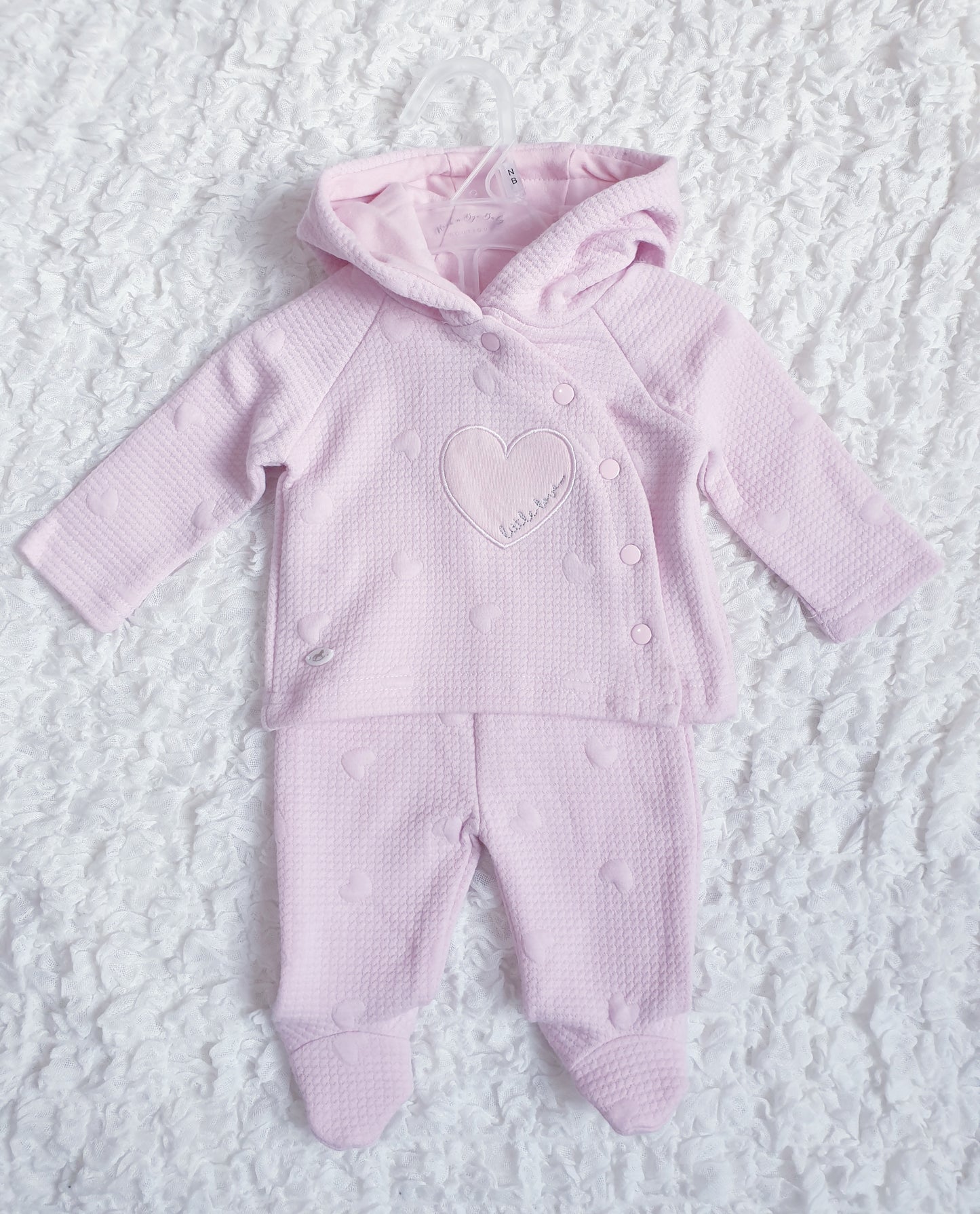 Baby Girls Pink Heart Jacket Set