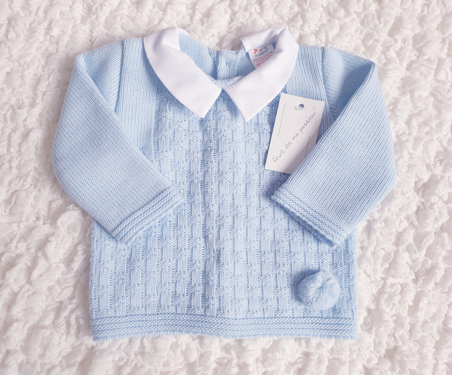 Baby Boys Spanish Blue Knitted 3 Piece Set
