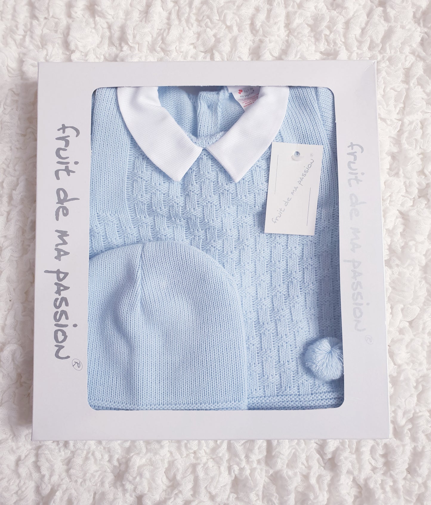 Baby Boys Spanish Blue Knitted 3 Piece Set