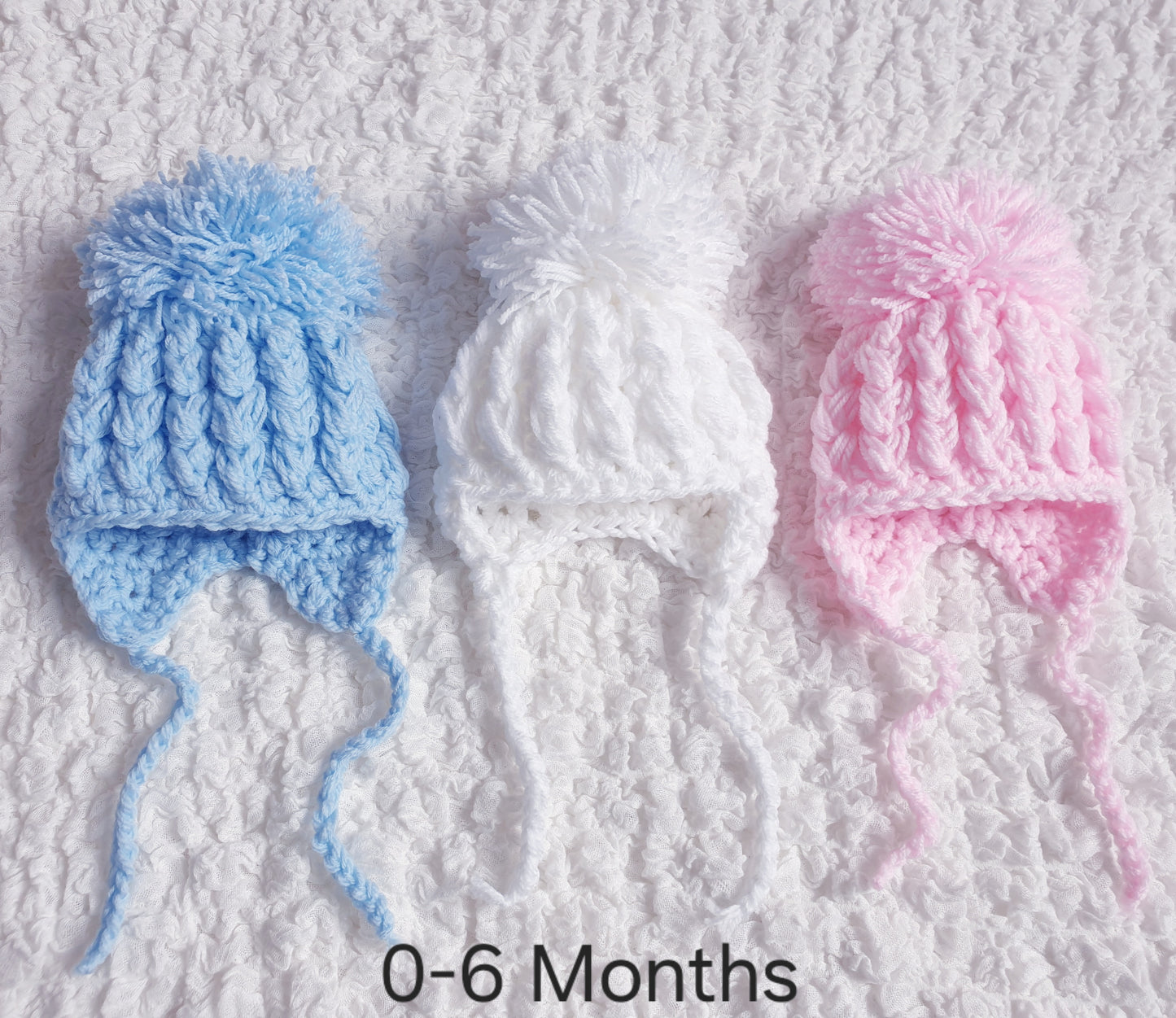 Baby Hand Knitted Pom Pom Hat 0-18 Months