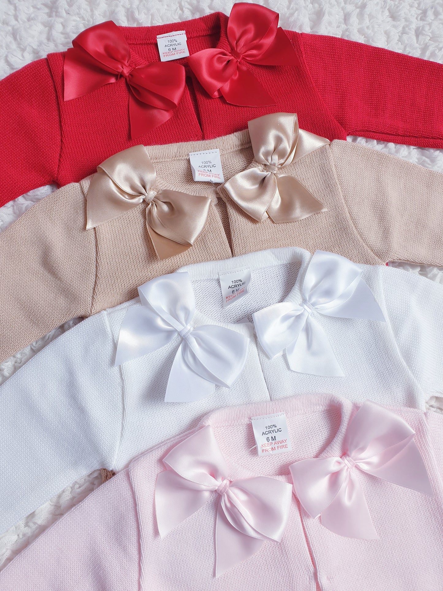 Girls Double Bow Cardigan