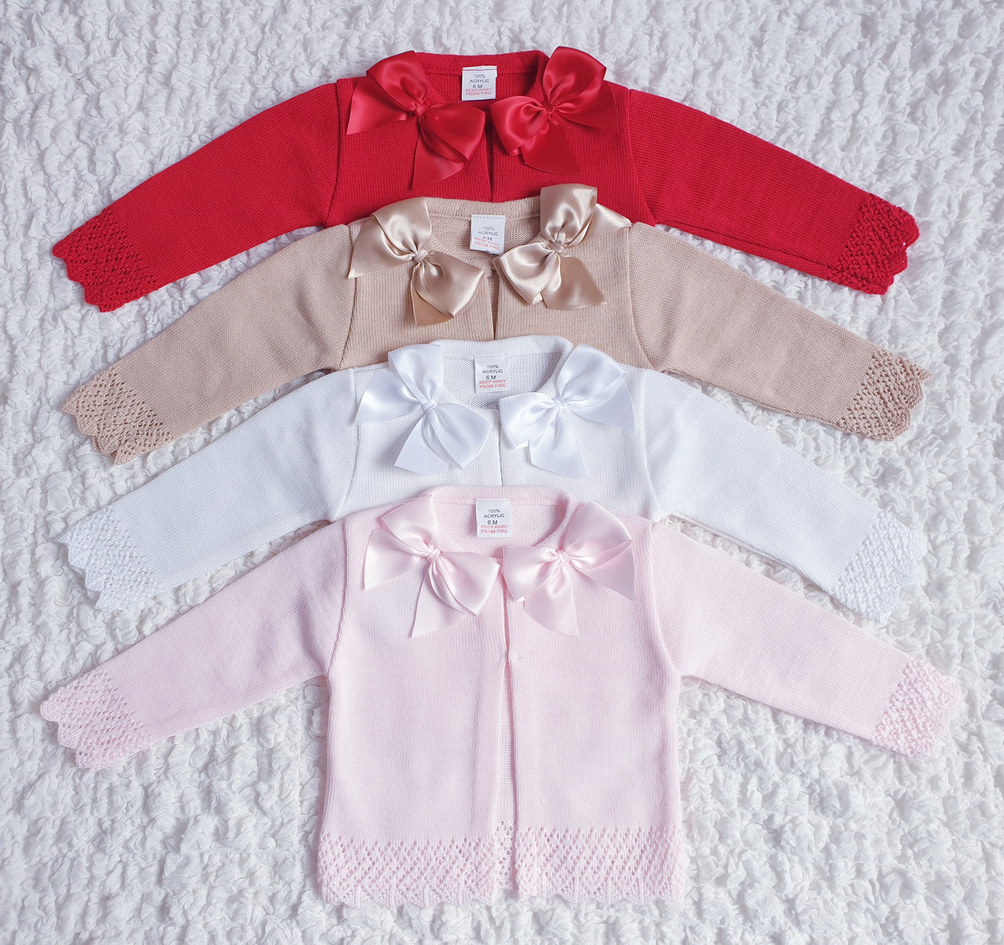 Girls Double Bow Cardigan