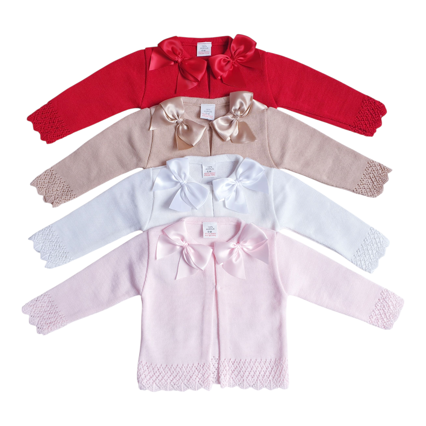 Girls Double Bow Cardigan