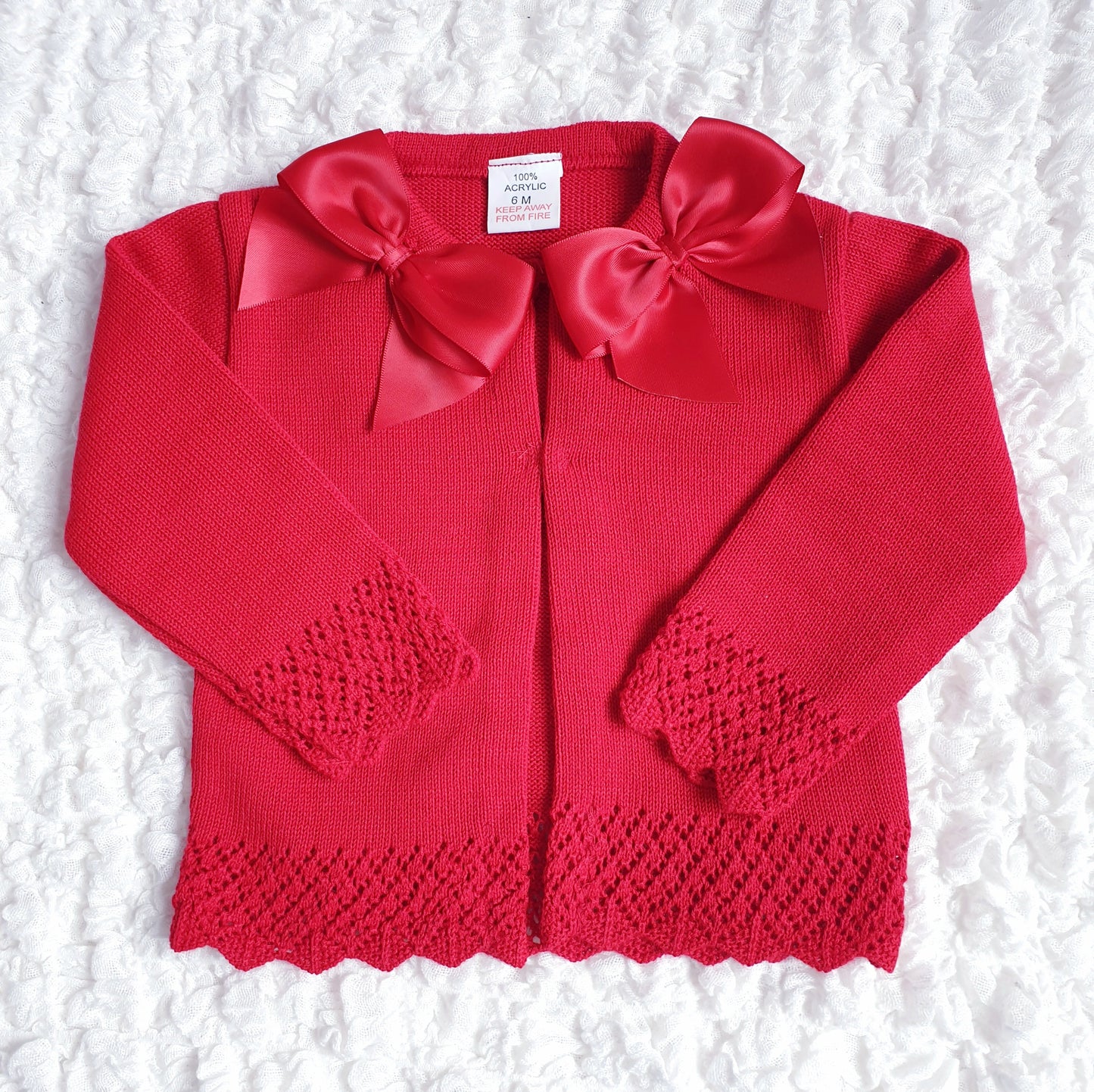 Girls Double Bow Cardigan