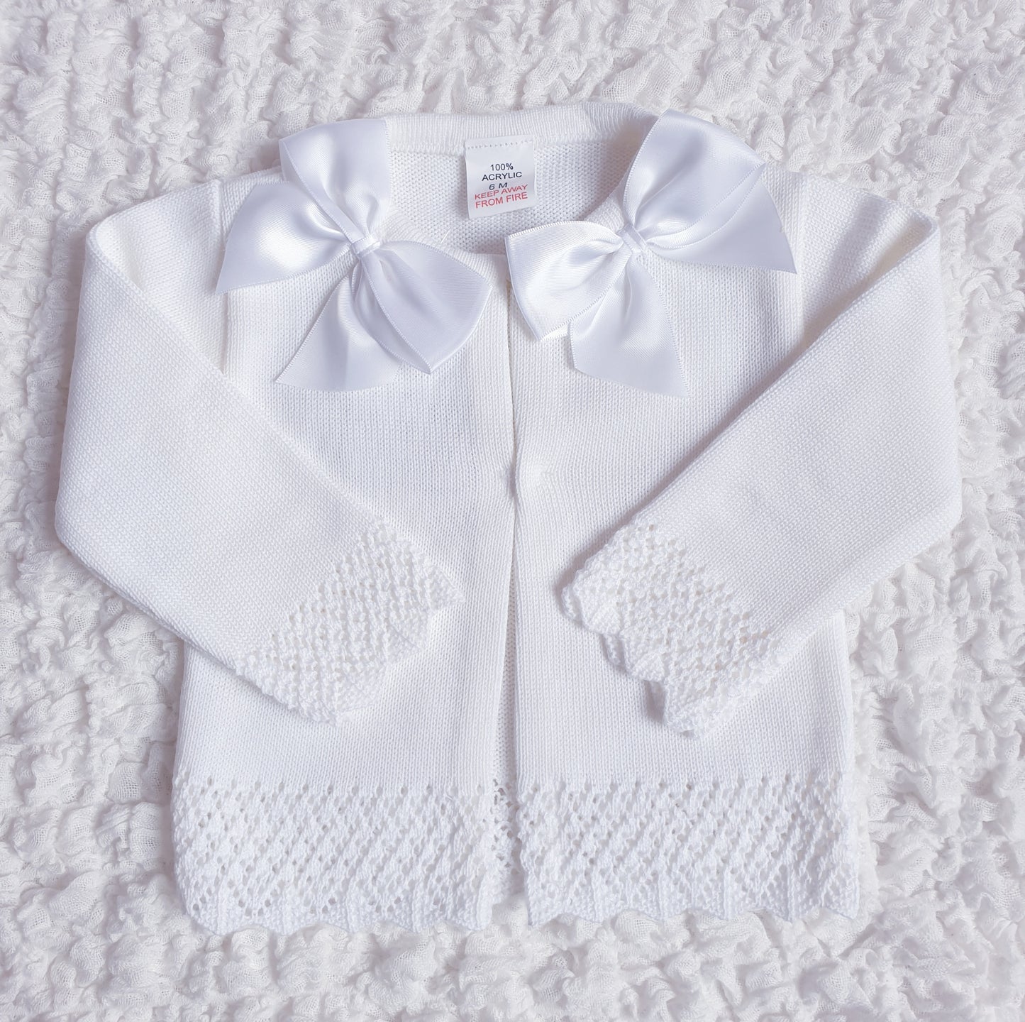 Girls Double Bow Cardigan