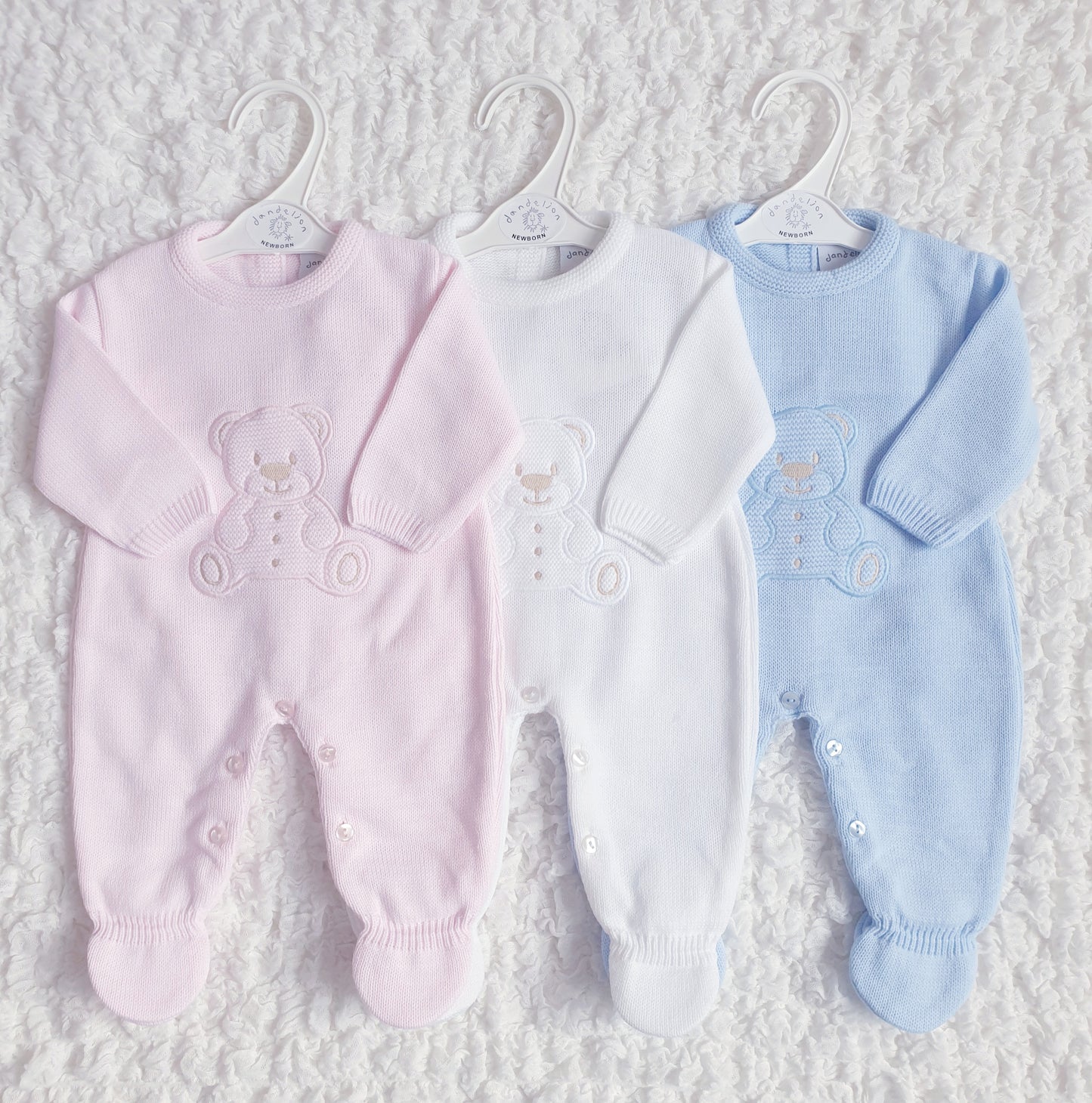 Baby Girls/Boys Knitted Teddy Babygrow